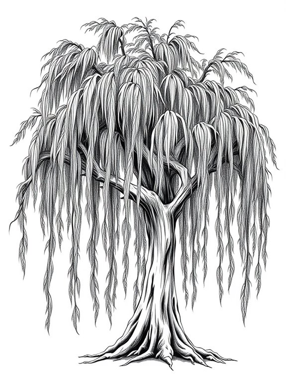 willow tree coloring page