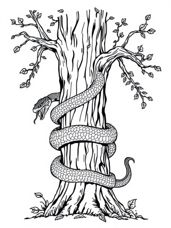 winding snake tree coloring