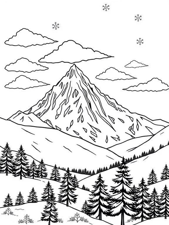 winter snowy mountain scene